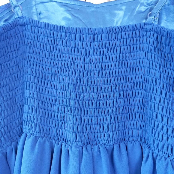 Quiz Floaty Dress Cobalt Blue Size 10 Strappy Embellished Prom Wedding Cruise - Picture 13 of 16